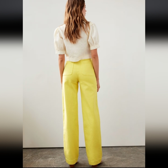 Aritizia Le Fou Wilfred Iven Unique Yellow Cargo 10 High Rise Utility Pants - Picture 4 of 12
